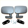Black plastic door mirror side mirrors with matching mounting brackets and screws for dodge chrysler plymouth cars
