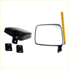 Black rectangular door mirror with glossy finish and mounting hardware for datsun nissan 720 ute 1979-1986