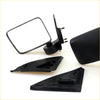 Black plastic side-view mirror assembly with rectangular glass and mounting brackets for mitsubishi l200 triton 1986-1996