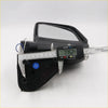 Black plastic side mirror for nissan d22 navara terrano 1997-2004 with digital caliper measuring its width
