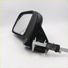 Black plastic door mirror for nissan d22 navara terrano 1997-2004 with rectangular reflective surface and mounting bracket
