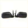 Black plastic door mirror assemblies with integrated mounting brackets for toyota hilux 5th gen 1988-1998
