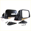 Black plastic side view mirror assembly with integrated turn signal and mounting hardware for nissan d22 navara terrano 1997 2004