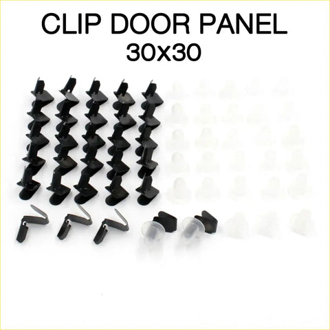 Black plastic door panel clip for Toyota Hilux 1979-1997 shown from the back side 30x30 size