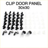 Black plastic door panel clips set for Nissan Datsun Bluebird 1959-1976 size 30x30 shown from back side