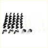 Black plastic door panel clips set for Nissan Datsun Bluebird 1959-1976 with angular design and some translucent rubber tips