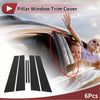 Black carbon fiber style door pillar window trim cover for toyota crown front and rear sides