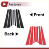 Black and red sleek door pillar window trim strips for Toyota RAV4 2001-2005 front and rear use