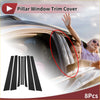 Black door pillar window trim cover installed on a toyota rav4 2001-2005 with kids waving inside car