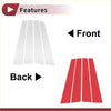 Red and white striped car side skirt trim shown from the back for toyota tundra 2000-2006 silver tone door pillar trim