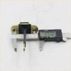 Gold-colored metal door stopper latch with black plastic parts measured by digital caliper for toyota hilux 4wd 4runner