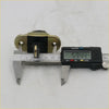 Brass-colored metal door stopper latch with black plastic insert and two mounting holes for toyota hilux ln140-170