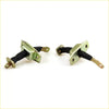 Pair of metallic door stoppers l r with black rubber handles and brass brackets for toyota hilux tiger stout 1997 2005