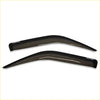 Black sleek curved door visors with glossy finish and white accents for toyota hiace 2005-2019 weather shields