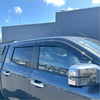 Black plastic door visors window monsoons installed on dark gray mitsubishi triton 2024+ pickup truck