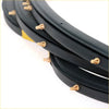 Black rubber door weatherstrip seal with tan plastic clips for Nissan Navara d21 Pathfinder WD21 1986-1997