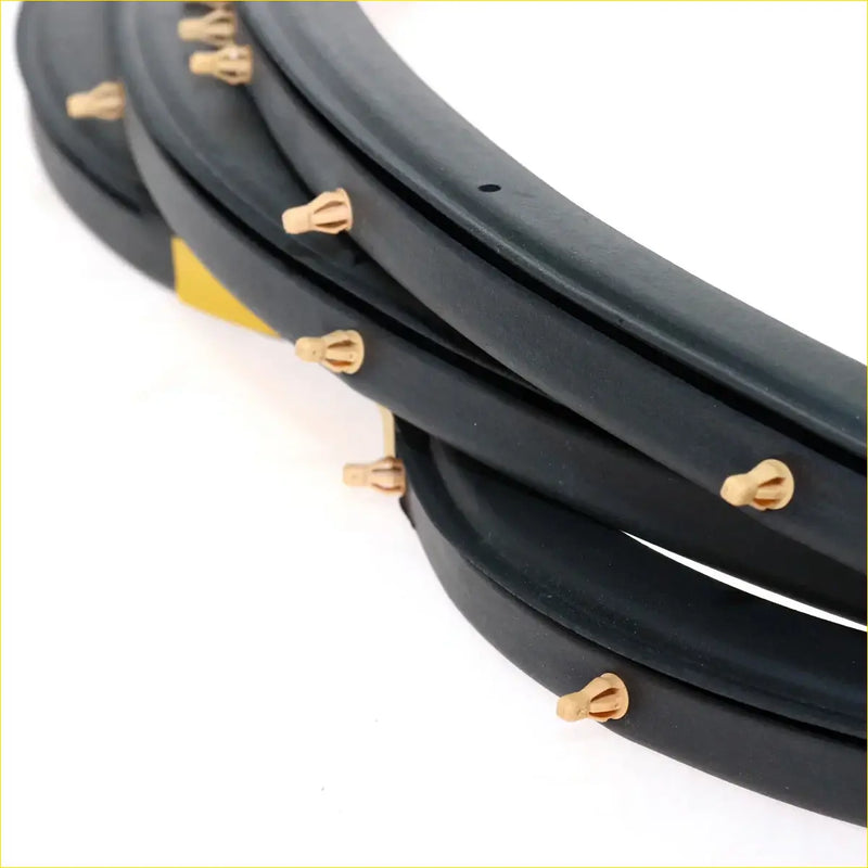 Black rubber door weatherstrip seal with tan plastic clips for Nissan Navara d21 Pathfinder WD21 1986-1997