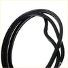 Black rubber door weatherstrip seal with smooth glossy finish and small holes for Nissan Navara D21 Pathfinder WD21