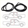 Black rubber door weatherstrip seal set for toyota hilux 2-door rn10 ute 1968-1972 shown from back side