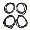 Black rubber door weatherstrip seals with gold metal clips for nissan sentra sunny b13 sedan 1990-1994