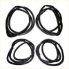 Black rubber door weatherstrip seal strips neatly coiled in four pairs for nissan sentra sunny sedan b13 1990-1994