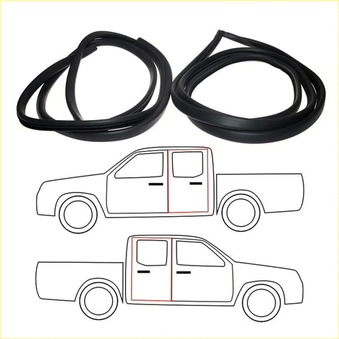 Black rubber door weatherstrip seal strips for toyota hilux rn10 pickup trucks 1968-1972 shown from back side