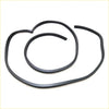Black rubber door weatherstrip seal for Nissan Datsun 520 521 windows 1965-1972 shown from back side