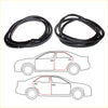Black rubber door weatherstrip set for daihatsu mira hatchback l80 shown coiled with application diagrams