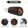 Brown and black two-tone drilled wood grain gear shift knob with perforated leather grip for toyota land cruiser