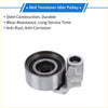 Silver steel drive belt idler pulley with black rubber inner ring and cylindrical bracket for toyota hilux 2004-2018