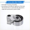Silver metallic drive belt idler pulley with black hex bolt and integrated tensioner for toyota hilux 2004-2018