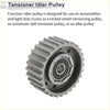 Gray metallic drive belt idler pulley with central bearing and toothed rim for toyota land cruiser 1985-2010