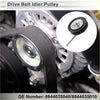 Black rubber drive belt idler pulley with silver metal shaft and bolt for toyota pick up 1982-1995
