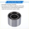 Silver metallic drive belt idler pulley with smooth cylindrical design and grooves for toyota tacoma 1995-2004 replacement