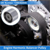 Silver metallic drive belt idler pulley with smooth cylindrical body and central bore for Toyota Tacoma 1995-2004