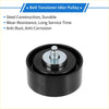 Black steel drive belt idler pulley with threaded shaft and anti-rust coating for toyota tacoma 2005-2022