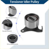 Silver metallic drive belt idler pulley for toyota tercel 1987-1994 with smooth belt surface and durable build