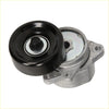 Black rubber coated drive belt tensioner pulley mounted on silver metal housing with threaded holes for nissan x trail t30