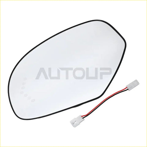 Driver left mirror glass assembly for Silverado Sierra suburban showing black-framed side-view mirror with led light and wiring harness backside