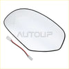 Driver left mirror glass assembly for silverado sierra suburban showing black-framed clear glass with wiring connectors