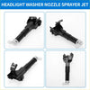 Driver side black plastic headlight washer nozzle sprayer jet with white caps for toyota prius xw30 2009-2015