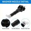 Driver side headlight washer nozzle for toyota prius xw30 with black plastic body and white fluid inlet cap visible from back side