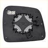 Back side of black plastic driver side heated mirror glass housing with heating element clips for dodge durango jeep grand cherokee