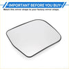 Black-framed rectangular driver side non-heated mirror glass with smooth reflective surface for toyota previa 1991-1997