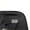 Back side of black plastic driver’s side mirror housing for dodge ram with silver connectors and heat sink fins visible