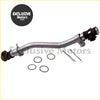 Silver metallic gear shift lever with black rubber grips and mounting hardware for toyota hilux 4wd ln106 dropped drag link