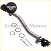 Silver metallic gear shift lever with black plastic end caps and mounting hardware for toyota hilux ln106 dropped drag link