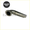 Shiny chrome dump pipe flange elbow made of metal with smooth curved design for v-band tial mvr 44mm wastegate