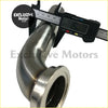 Stainless steel dump pipe flange for v-band tial mvr 44mm wastegate with polished finish and precise caliper measurement