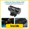 Black plastic 5-pin air flow meter maf for ford pc pd courier 2.6l engine shown from the back side